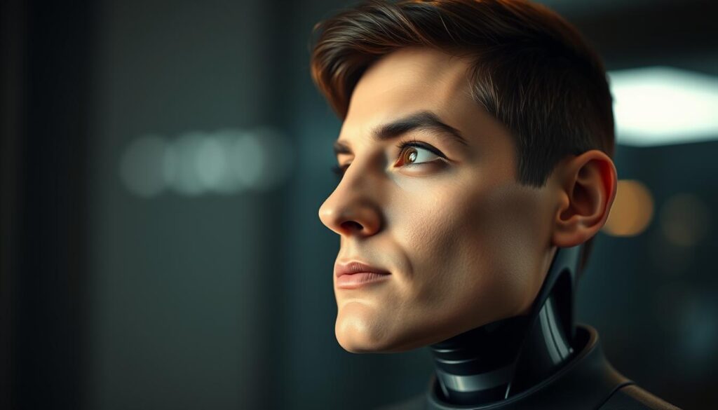 A closeup portrait of a thoughtful, focused ChatGPT AI agent, its face illuminated by a warm, directional light. The agent is positioned prominently in the foreground, with a blurred, minimalist backdrop suggesting a professional, digital setting. The agent's expression conveys a sense of intelligence, capability, and relevance to the needs of modern marketers. The overall mood is one of authority, innovation, and the transformative potential of AI-powered marketing tools. A closeup portrait of a thoughtful, focused ChatGPT AI agent, its face illuminated by a warm, directional light. The agent is positioned prominently in the foreground, with a blurred, minimalist backdrop suggesting a professional, digital setting. The agent's expression conveys a sense of intelligence, capability, and relevance to the needs of modern marketers. The overall mood is one of authority, innovation, and the transformative potential of AI-powered marketing tools.