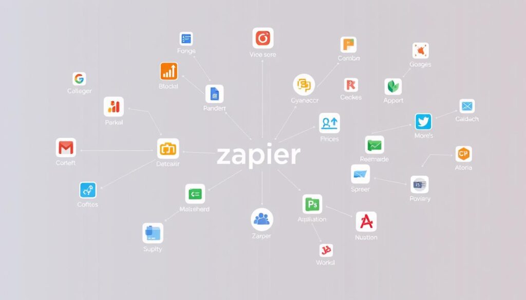 An image depicting Zapier's app integration ecosystem An image depicting Zapier's app integration ecosystem