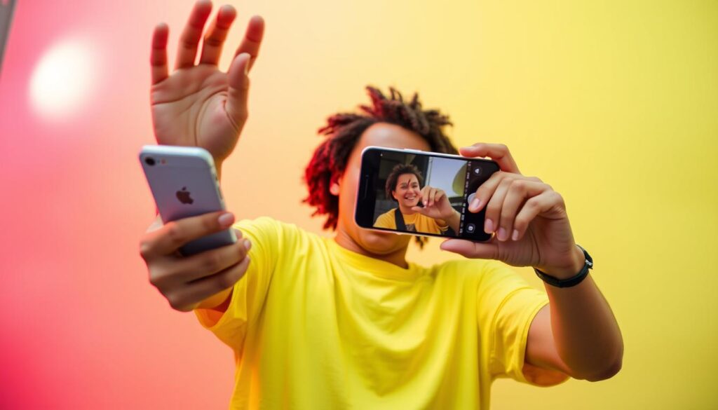 Generate an image of a content creator using Crayo to produce short-form videos for TikTok. Generate an image of a content creator using Crayo to produce short-form videos for TikTok.