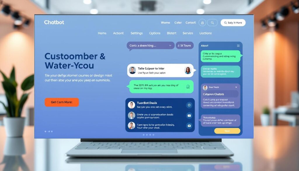 Generate an image of a customer service chatbot interface on a website. Generate an image of a customer service chatbot interface on a website.