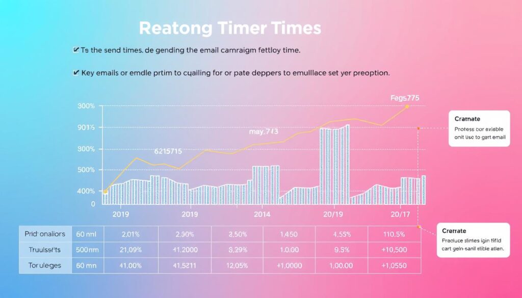 Generate an image of a graph showing the optimal send time for email campaigns. Generate an image of a graph showing the optimal send time for email campaigns.